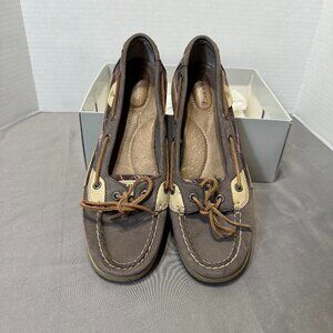 Sperry Top Siders Women’s Gray Plaid Angelfish Slip On Boat Shoes - Size 9M